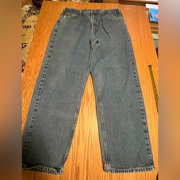 Carhartt Jeans Men’s 38x32 Blue Denim Loose Fit Work Pants - Picture 1 of 8